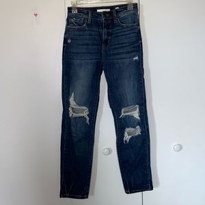 Dark wash high-rise jeans